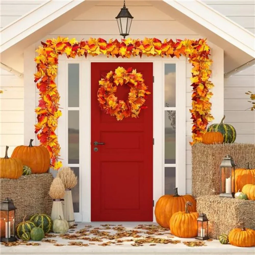 2 Pack Fall Decor for Home Thanksgiving Decorations Lighted Fall Garland Maple